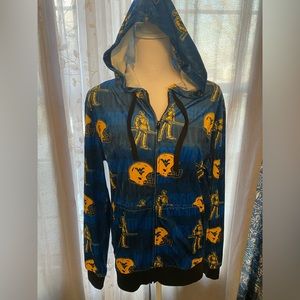 WVU West Virginia Mountaineers velour lightweight zip up size men’s small